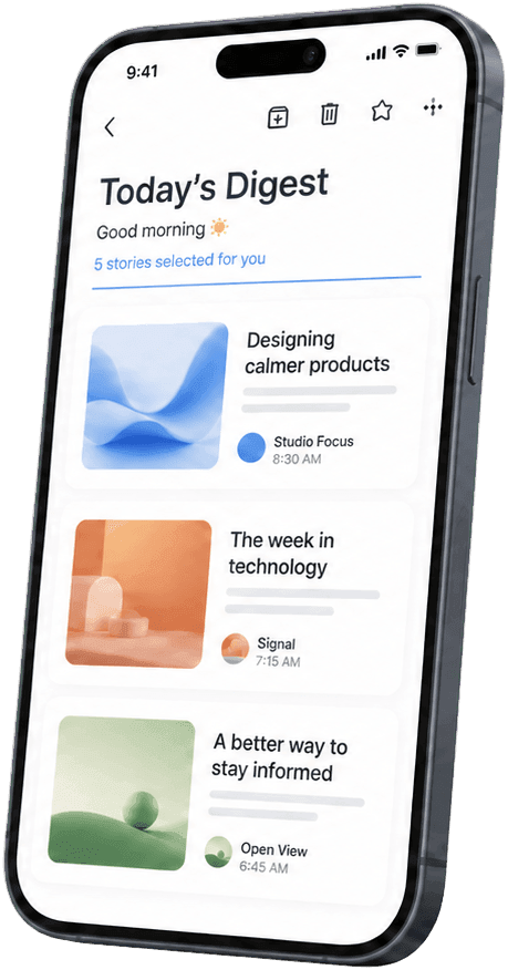 A lvdigest email on a phone, showing the day's digest of videos